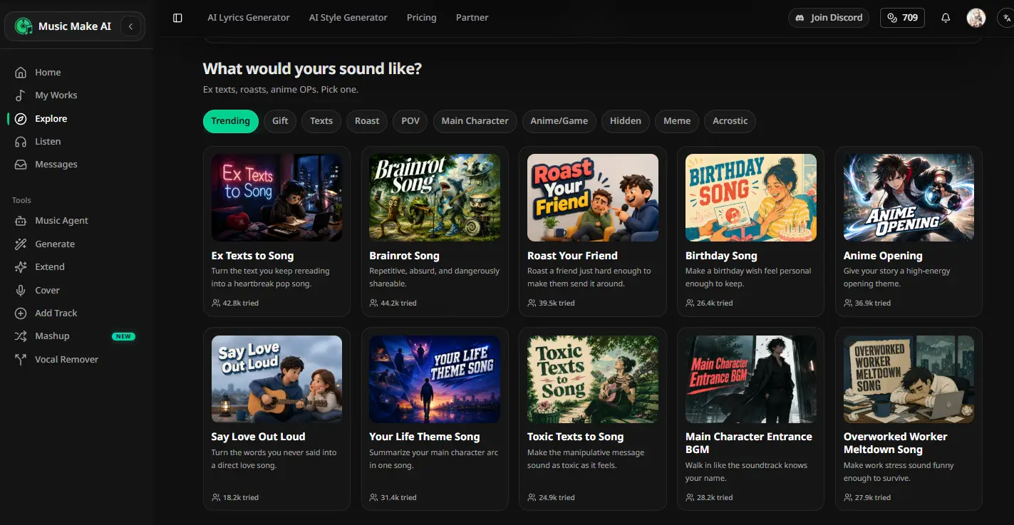 Community features — turn stories, emotions, and wishes into music