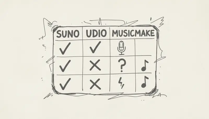 AI music generator comparison chart