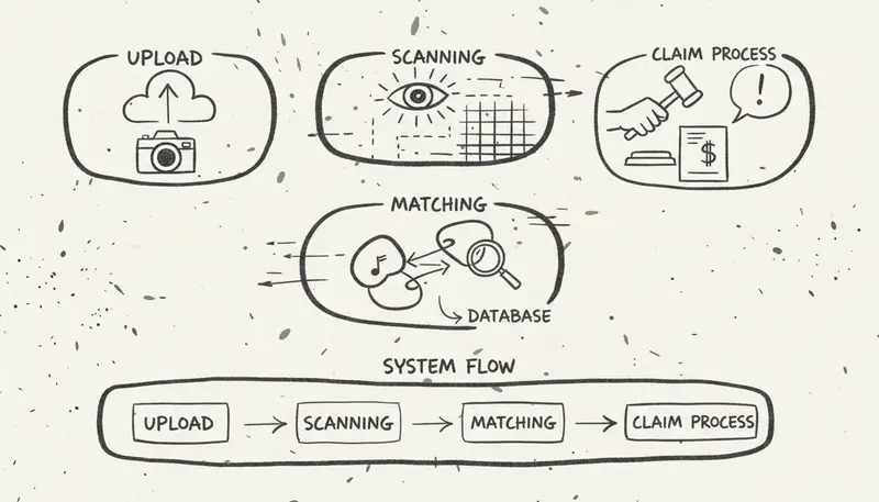 Content ID processing flow for AI music