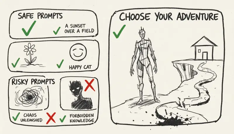 Safe vs. risky prompt examples