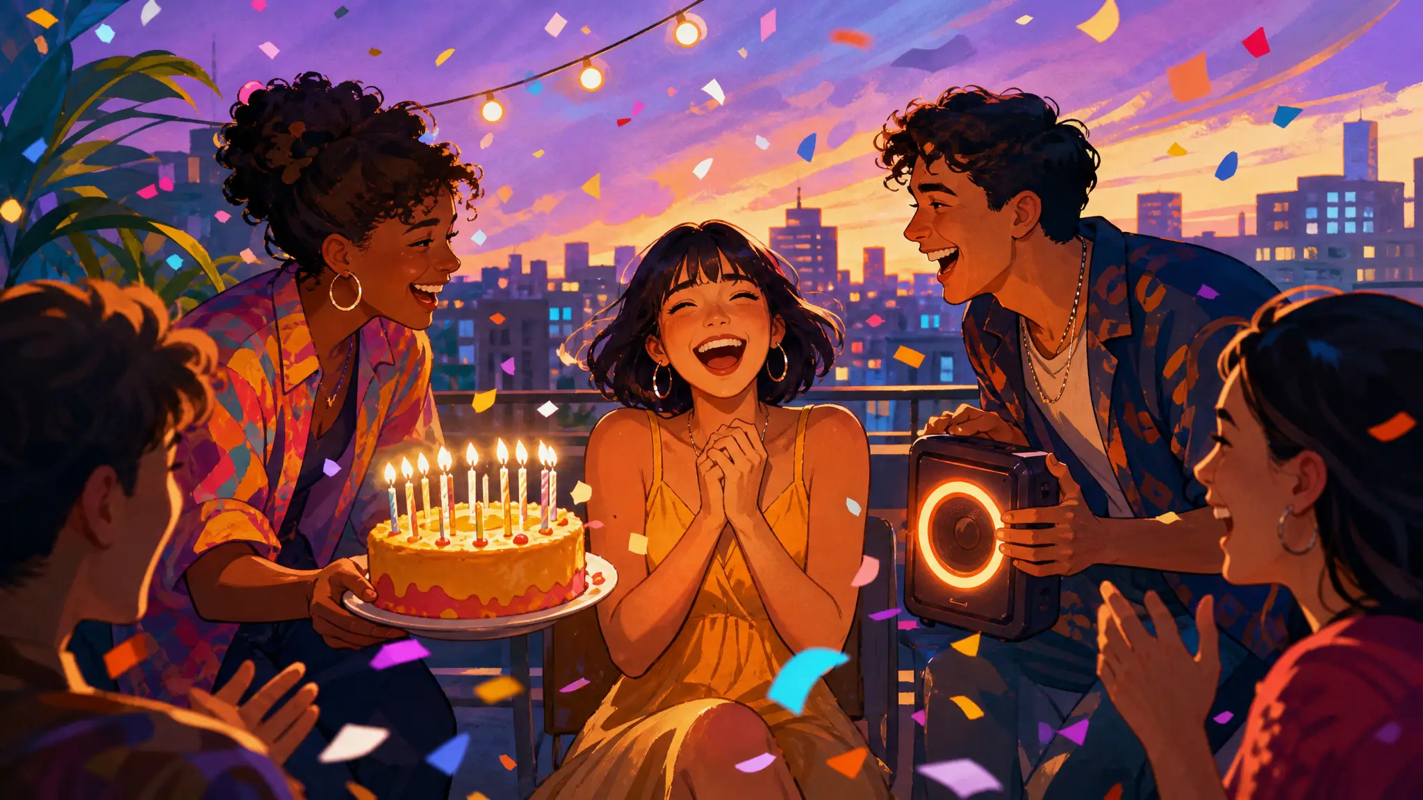 Atmospheric poster for the Birthday Song template