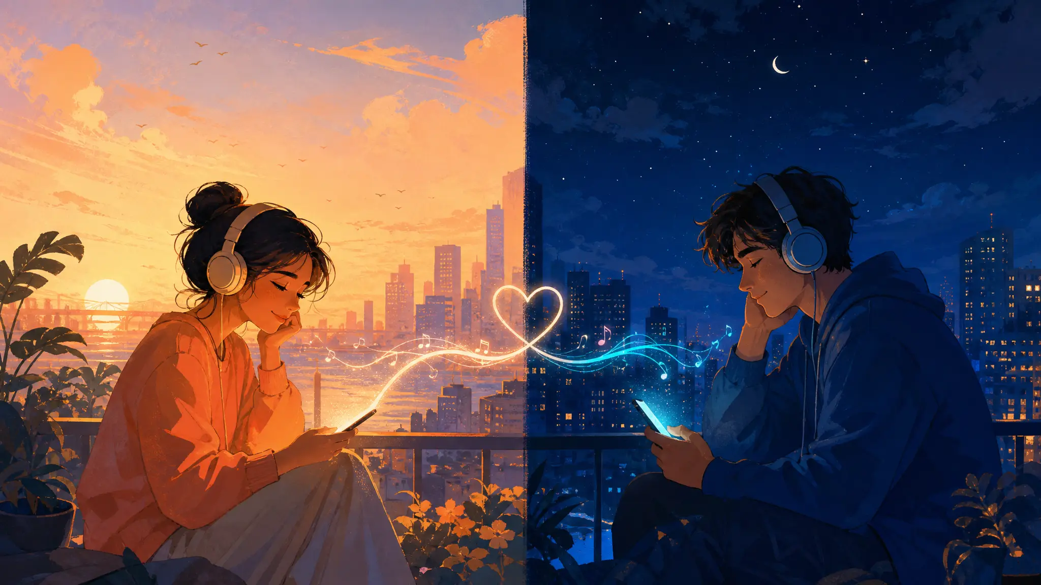 Atmospheric poster for the Long Distance Love Song template