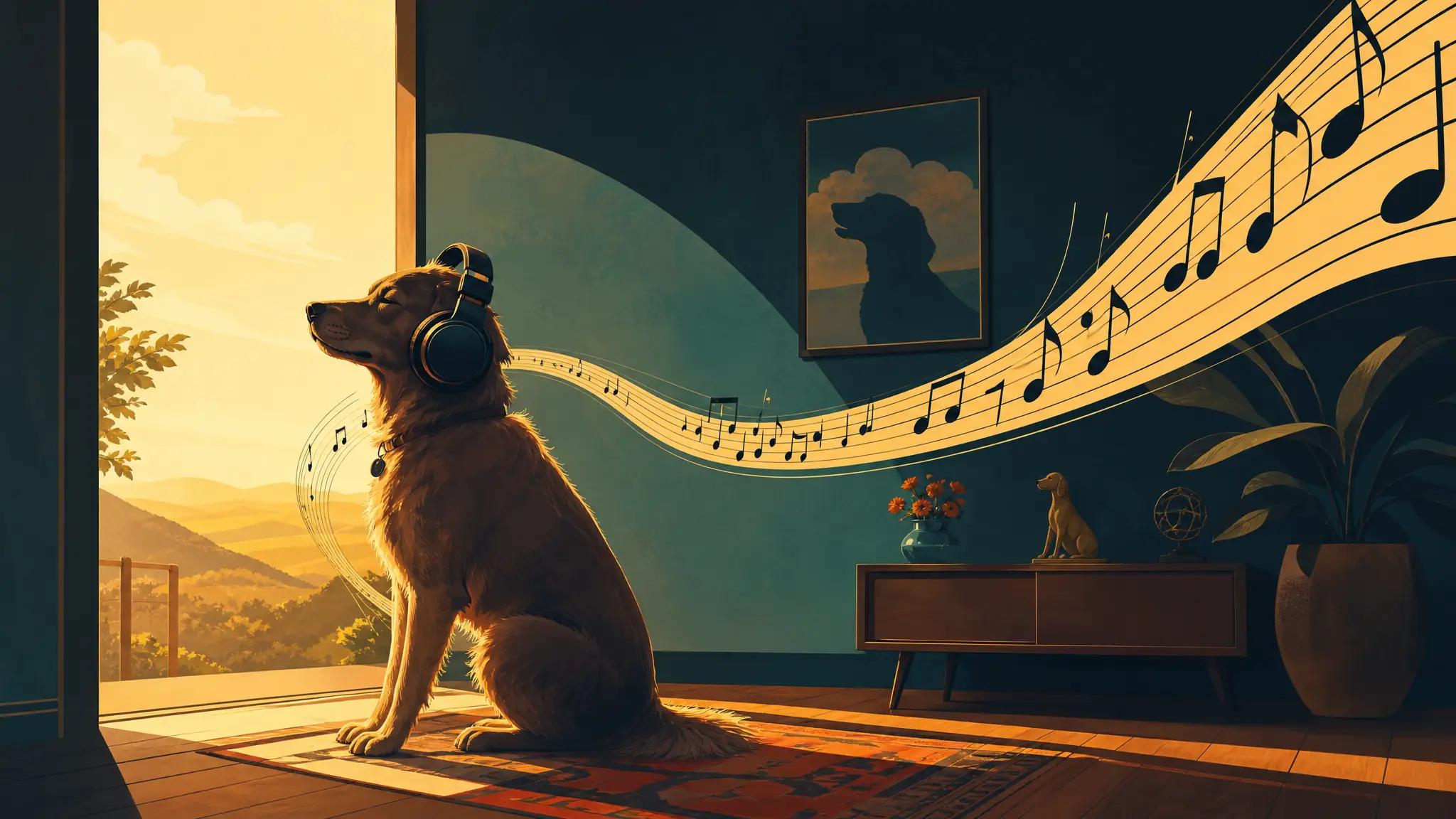 Atmospheric poster for the Dog Love Ballad template